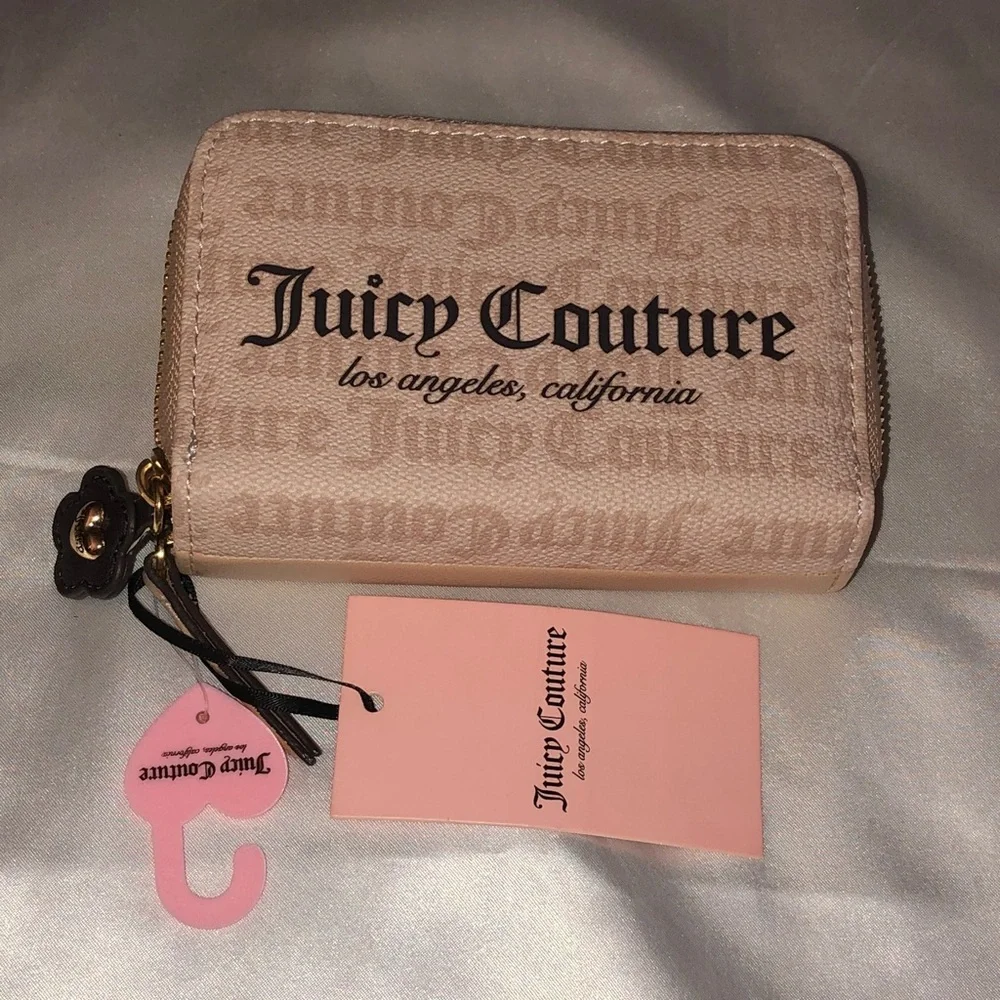 Juicy Couture Sandstone Summer Garden Double Medium ZA Wallet Flower Charm NWT